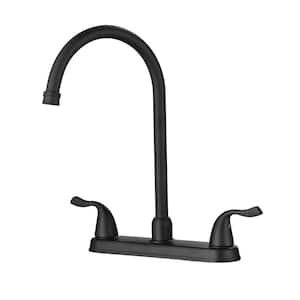 Kitchen Sink Faucet 2-Handle Standard Kitchen Faucet with High Arch in Black