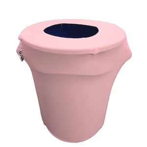 32 Gal. Round, Light Pink Stretch Spandex Trash Can Cover