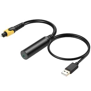 8 ft. Digital Coaxial Optical SPDIF to Analog 3. 5mm AUX Audio Cable-Gold Plated Cable and Aluminum Alloy Case-Black