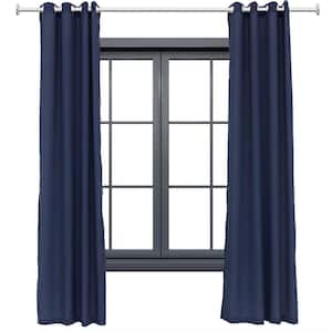 2 Indoor/Outdoor Curtain Panels with Grommet Top - 52 x 120 in (1.32 x 3 m) - Blue