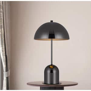20 in. Height Gun Metal Finish Metal Accent Lamp with Shade