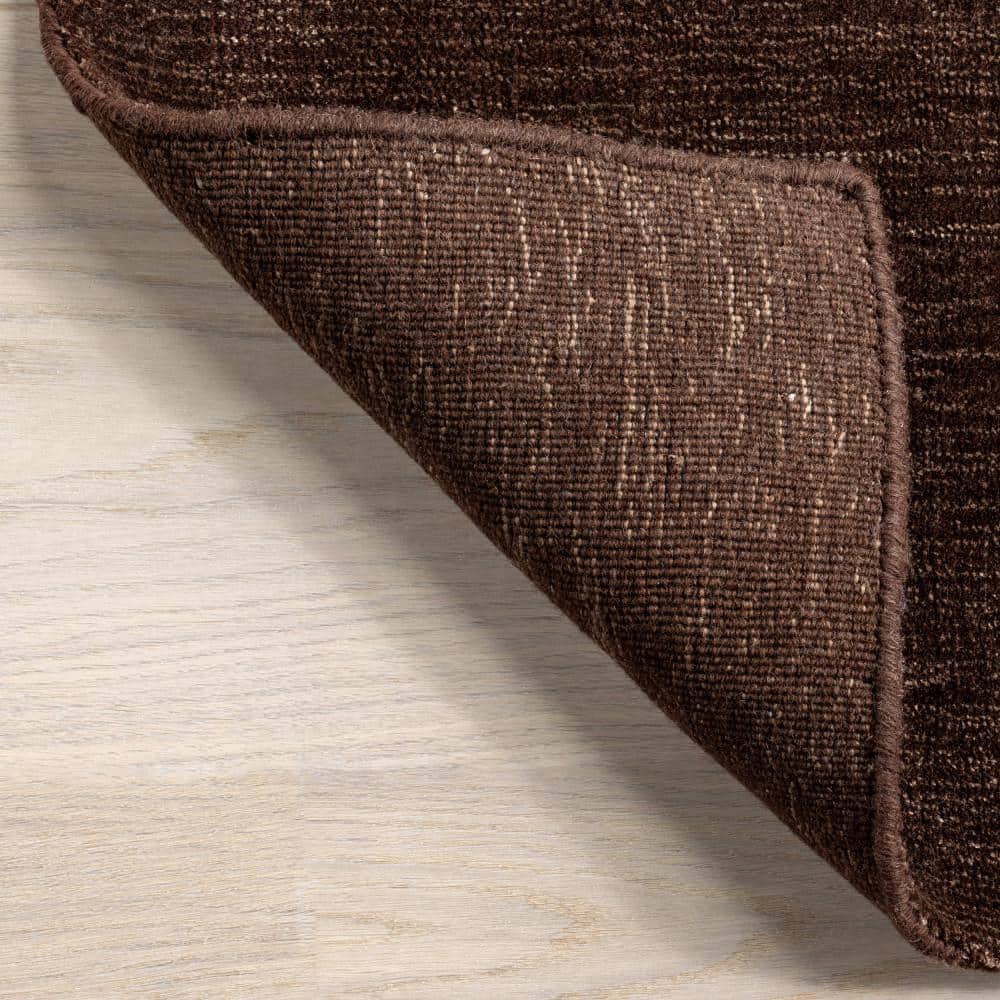 Truffle Brown Handmade Wool and Viscose Area Rug 3' x 5'