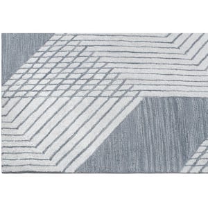 C1679 Grey 5 ft. x 8 ft. Hand Tufted Looped Pile Wool Area Rug
