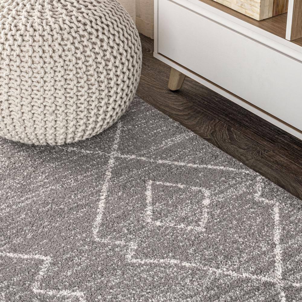 Modern Vintage Moroccan Beni Souk 3x5 Rug in Gray and Cream