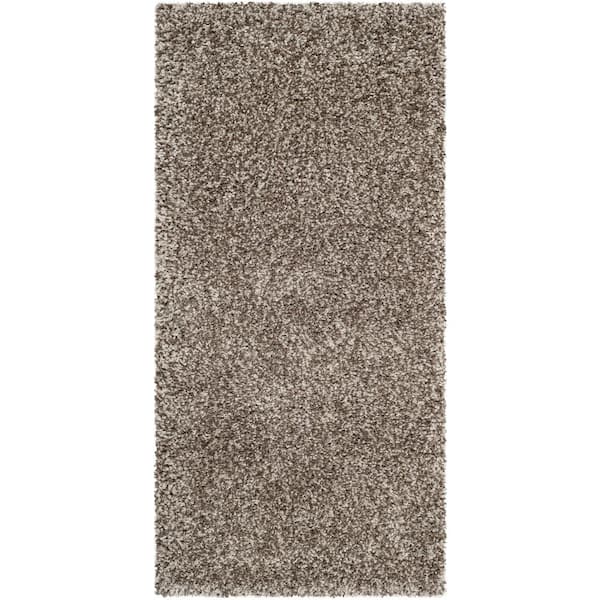 Milan Shag Gray 2 ft. x 4 ft. Solid Flokati Area Rug