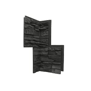 Stacked Stone Iron Ore 24 in. x 12 in. Faux Stone Siding Inside Corner Panel