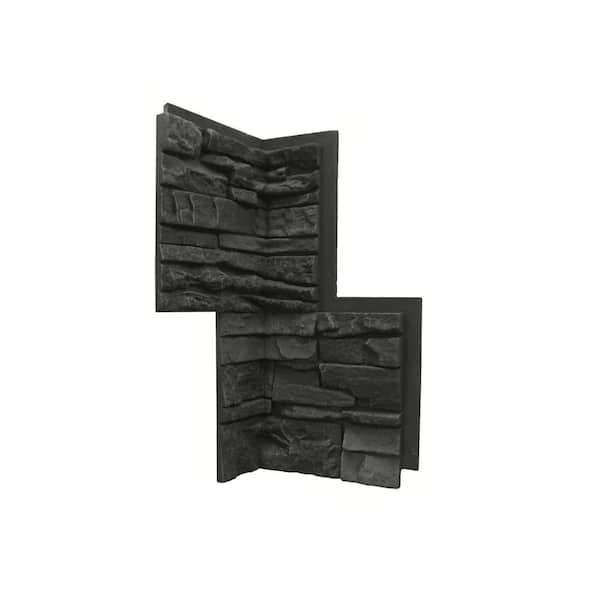 GenStone Stacked Stone Iron Ore 24 in. x 12 in. Faux Stone Siding Inside Corner Panel
