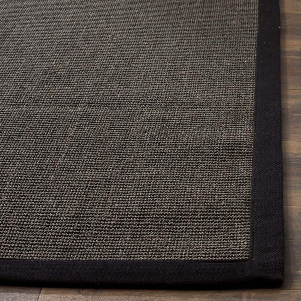 Charcoal and Black Hand-Knotted Wool Area Rug, 3' x 5'