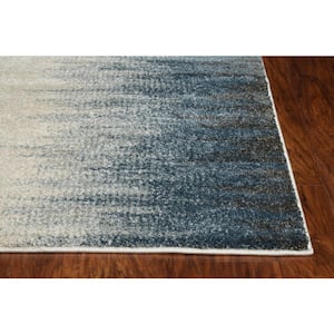 Rue Ivory/Blue 3 ft. x 5 ft. Ombre Contemporary Area Rug