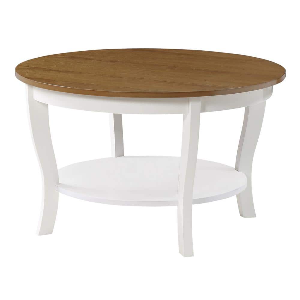 American Heritage Beige Round Wood Coffee Table