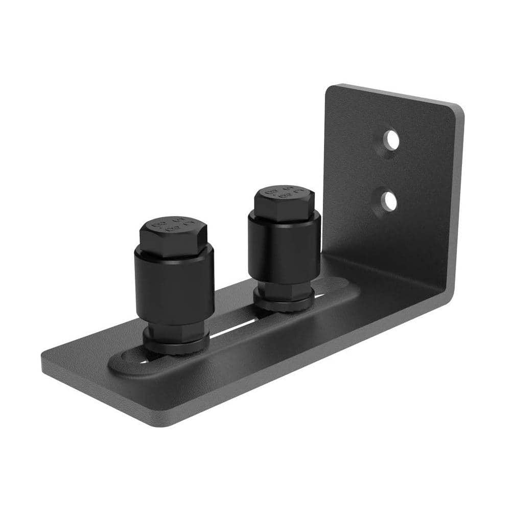 4.86 Black Steel Adjustable Heavy-Duty Sliding Barn Door Floor Guide Hardwa