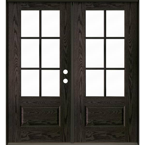 Krosswood Doors Farmhouse 72 in. x 80 in. 6-Lite Left-Active Inswing ...