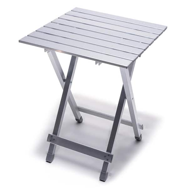 Clihome Multifunctional Silver Folding Camping Stool Folding Table