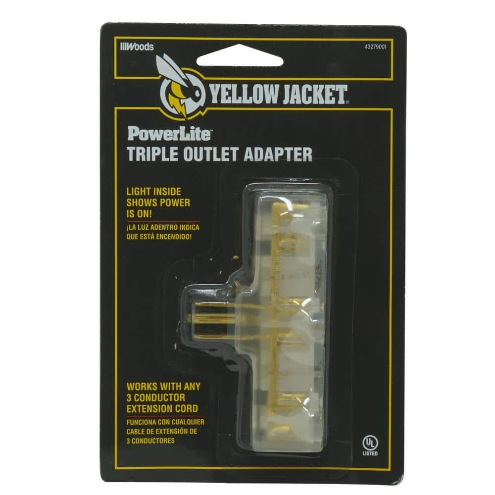 UPC 078693043277 product image for 15 Amp Extension Cord Multi-Outlet (3) Power Light Plug Adapter | upcitemdb.com