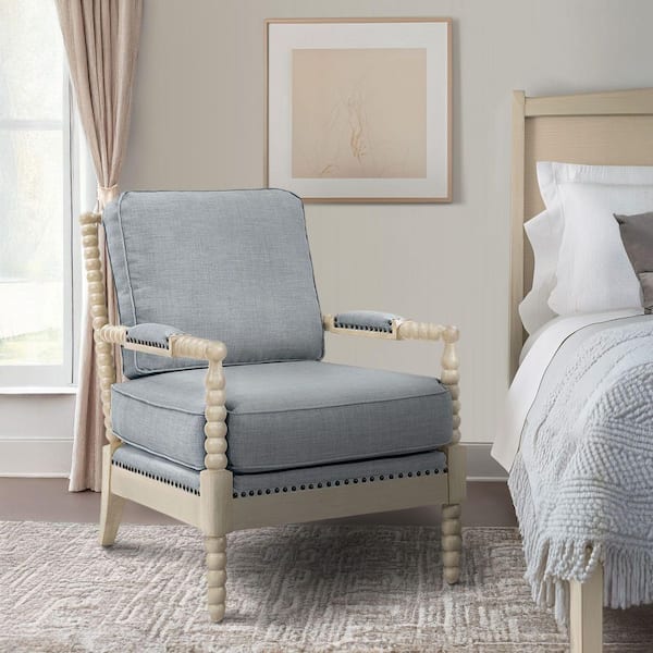 Sunnee Light Blue/Antique Cream Arm Chair