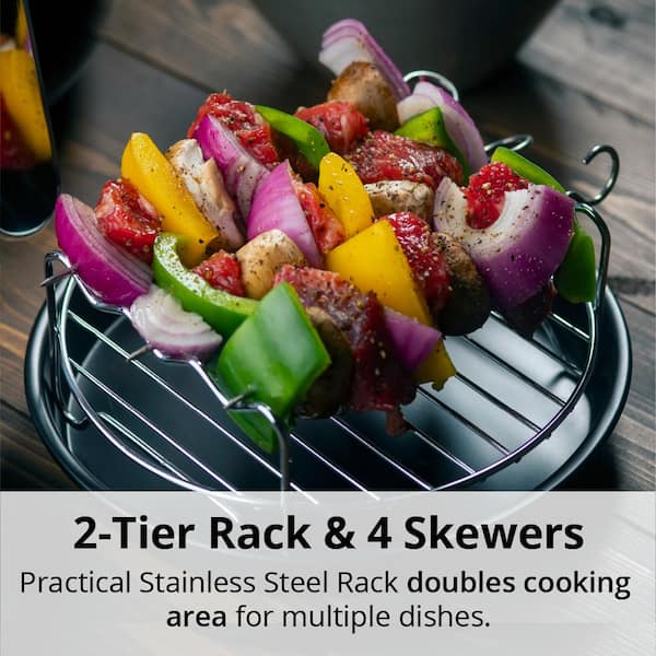 TamBee 2Pcs 7 Inch Air Fryer Rack Cooking Steaming Cooling Multi-Purpose  304 Stainless Steel Round Rack Cross Wire w Stand Cookware Fit for Air  Fryer