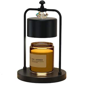 Electric Candle Lamp Warmer with Timer and 2 Bulbs in Black