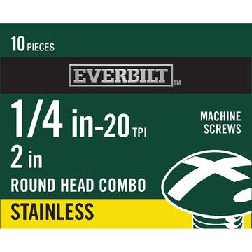 Everbilt #10-32 x 2-1/2 in. Zinc Plated Combo Round Head Machine Screw (3-Pack) 830651