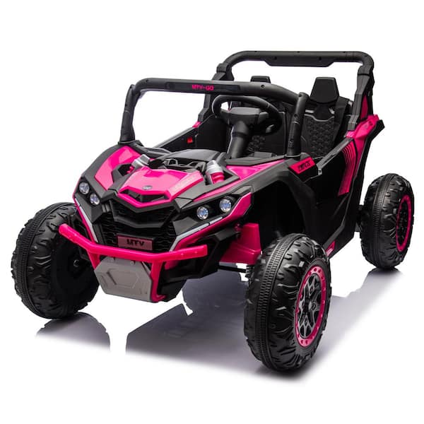 Siavonce 24V 2-Seater Kids Ride On UTV W/Parents Remote Control, Volume control, LED lights for Kids 3plus