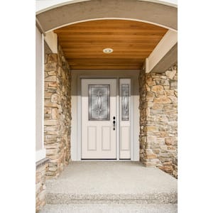 50 in. x 80 in. 1/2 Lite Blakely Primed Steel Prehung Left-Hand Inswing Front Door with Right-Hand Sidelite