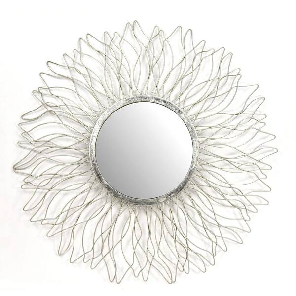 Fetco Acuna Silver Flower Mirror