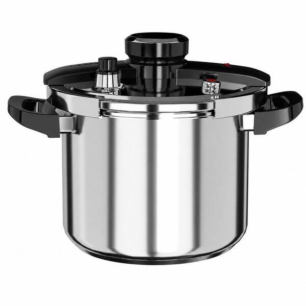 8.5 qt. Stainless Steel Pressure Cooker, Multi-Cooker for Gas and Induction Stove, 1-Hand Operation
