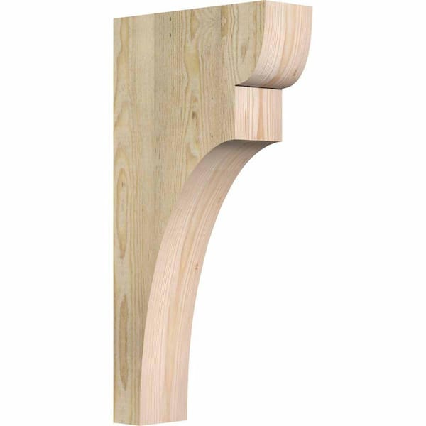 Ekena Millwork 4 in. x 12 in. x 24 in. Douglas Fir Yorktown Rough Sawn Corbel