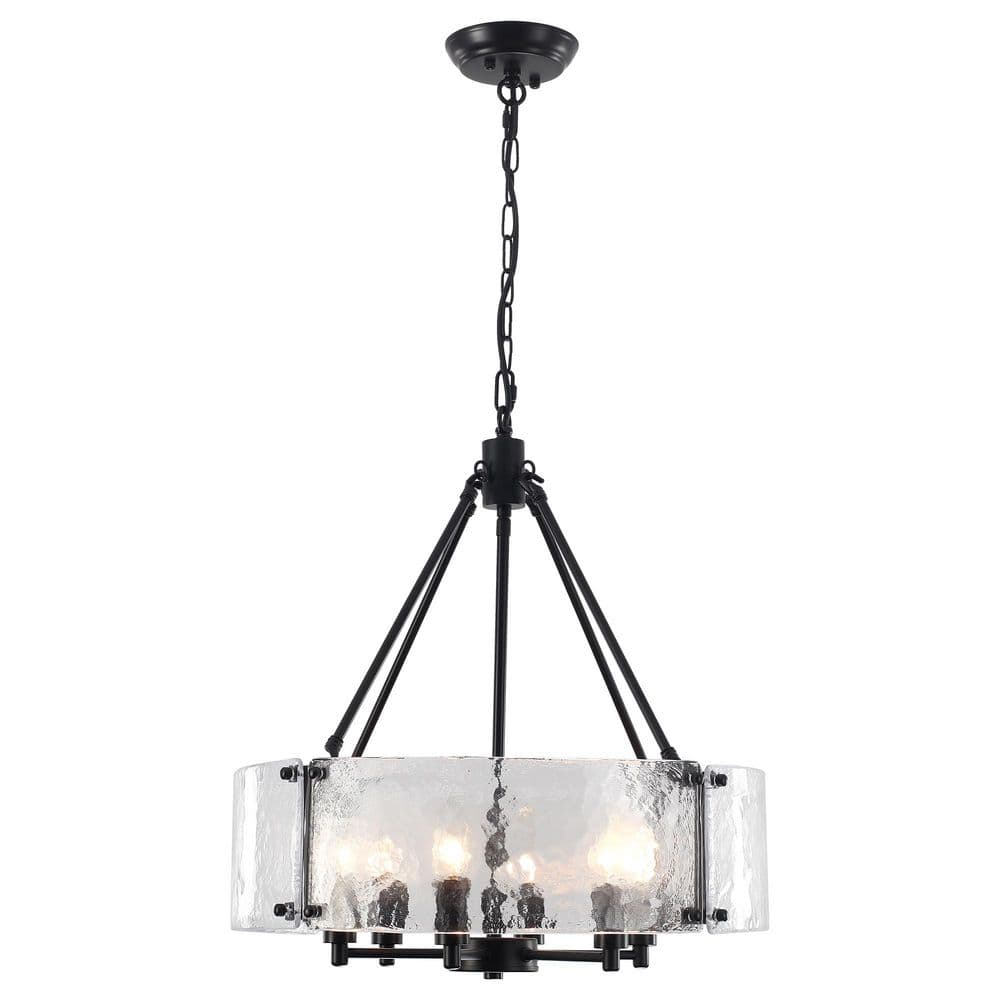 6-Light Black Candlestick Hanging Foyer Pendant Chandelier Light Fixture with Glass Shade for Kitchen Island price history on PriceWatchPro