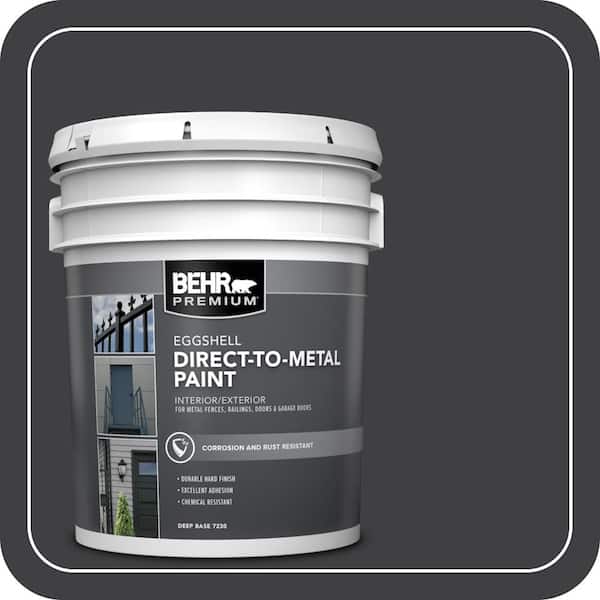 5 gal. #HDC-MD-04 Totally Black Eggshell Direct to Metal Interior/Exterior Paint