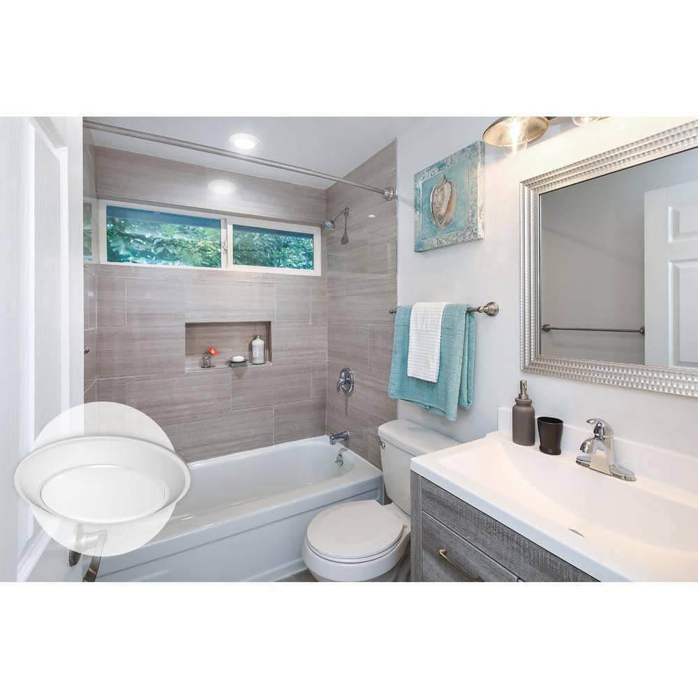 White Aluminum Round LED Flush Mount Light