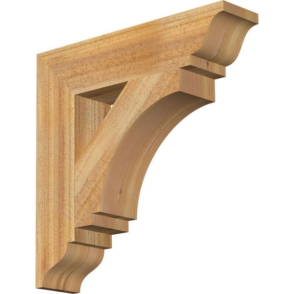 Ekena Millwork 4 in. x 18 in. x 18 in. Western Red Cedar Imperial Traditional Rough Sawn Bracket