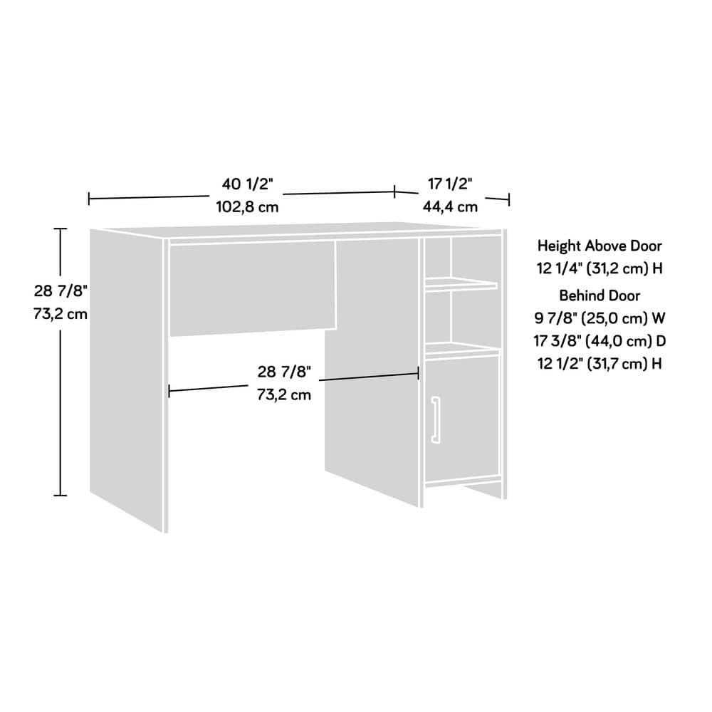 Summer Oak Finish Compact Wood Desk with Storage