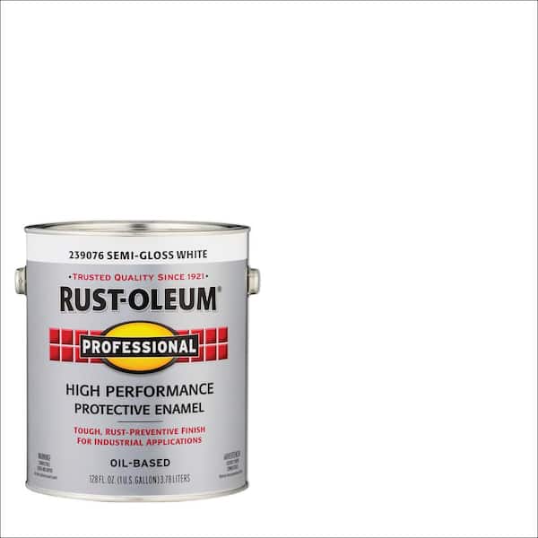 Rust-Oleum Professional 1 gal. High Performance Protective Enamel Semi-Gloss White Oil-Based Interior/Exterior Industrial Paint (2-Pack)