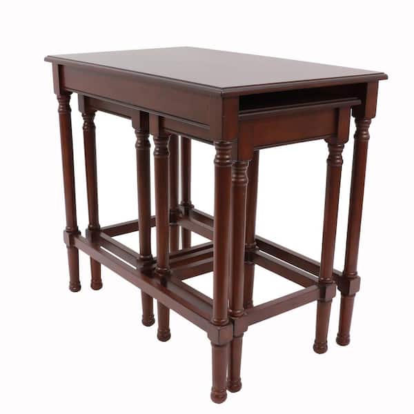 Decor Therapy Nesting Tables Aged Cherry Wood 