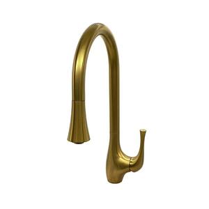 Yasawa Single Handle Stainless Steel Pull Down Sprayer Kitchen Faucet in Brushed Gold