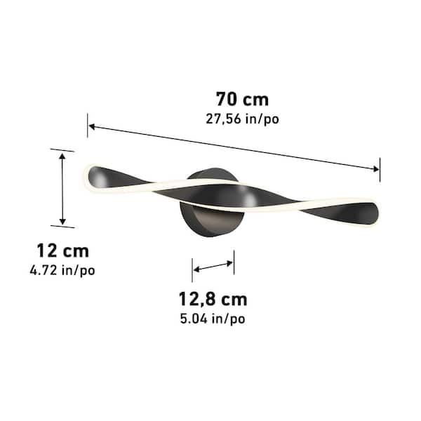 Artika Finley 27 in. 1 Light Black Modern Integrated LED 3