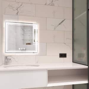 Odele 20 in. W x 28 in. H Meduim Rectangular Frameless Anti-Fog Wall Mount Bathroom Vanity Mirror in Silver