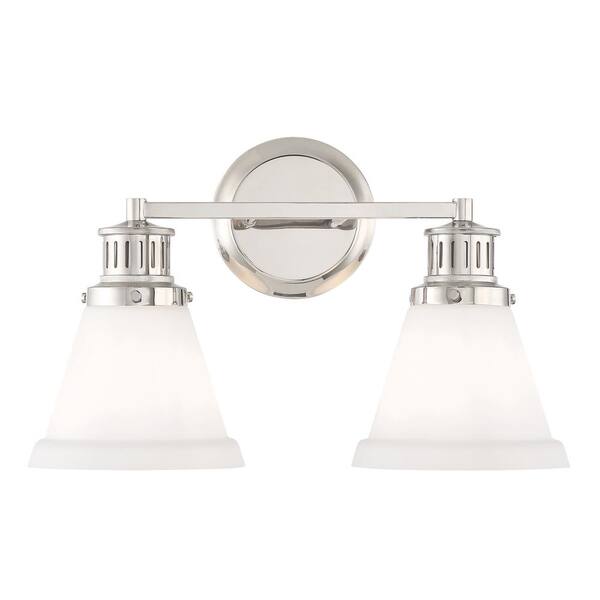 NORWELL Alden 16 in. 2-Light Polished Nickel Vanity Light