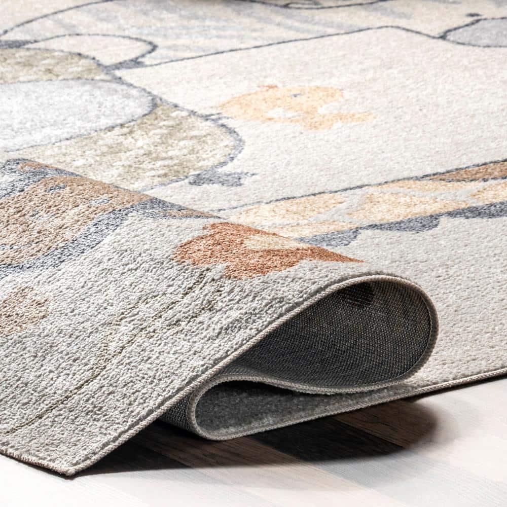 Cass Safari Multicolor Kids Washable Synthetic Area Rug