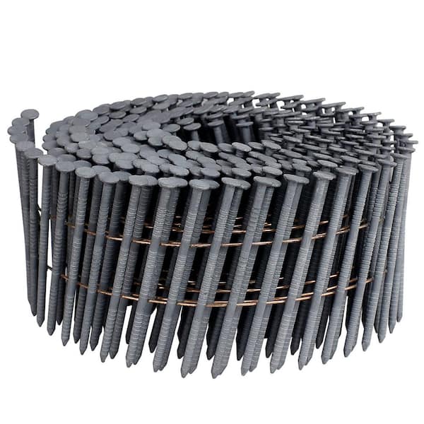 Freeman 15° 2-1/4 in. Wire Collated Exterior Galvanized Ring Shank Coil Siding Nails-3,600 Count-For Siding and Cedar Shingles