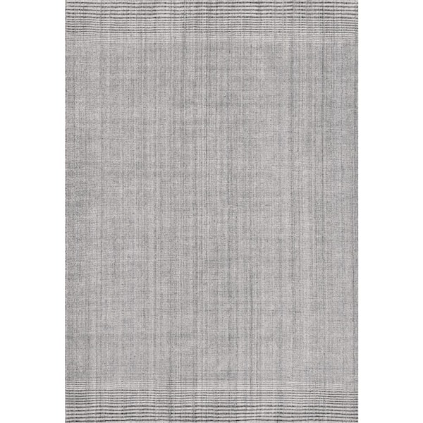 Dynamic Rugs Score 5 ft. X 8 ft. Ivory/Grey Striped Indoor/Outdoor Area Rug