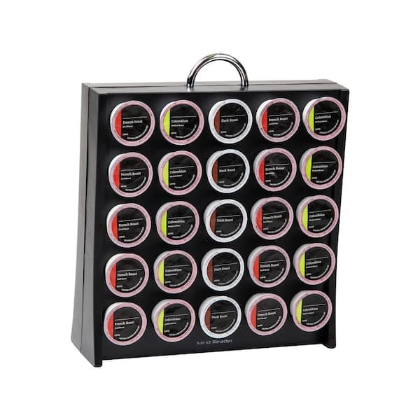 Mind Reader Single Serve Coffee Pod Storage 50 Coffee Pod Capacity, 12 in. L x 4 in. W x 14 in. H, Black