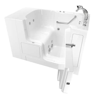 Gelcoat Value Series 52 in. x 32 in. Right Hand Touch Control Walk-In Whirlpool Bathtub with Outward Open Door in White