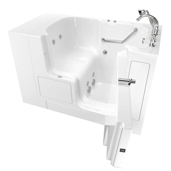 American Standard Gelcoat Value Series 52 in. x 32 in. Right Hand Touch Control Walk-In Whirlpool Bathtub with Outward Open Door in White