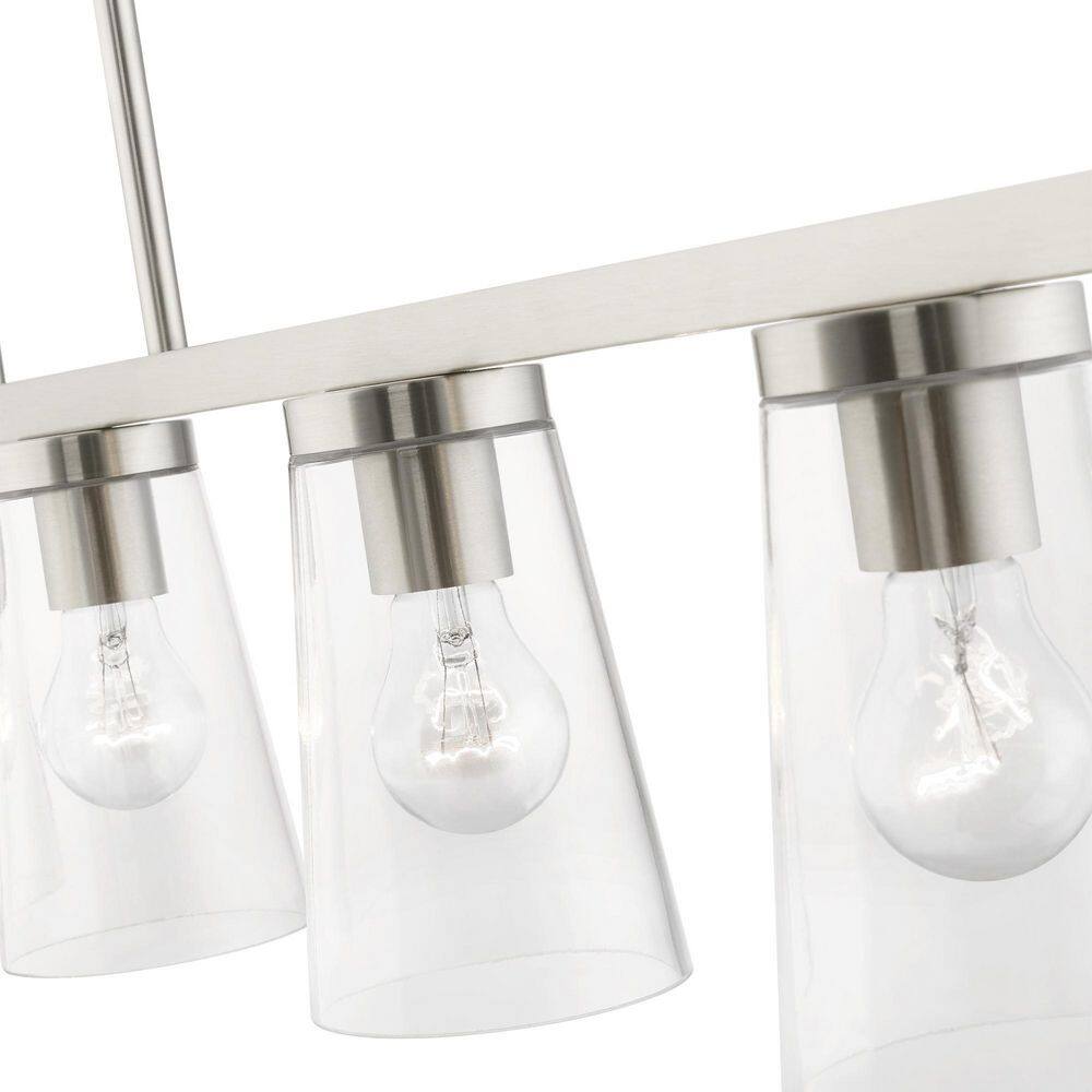 Brushed Nickel 5-Light Chandelier with Clear Glass Shades