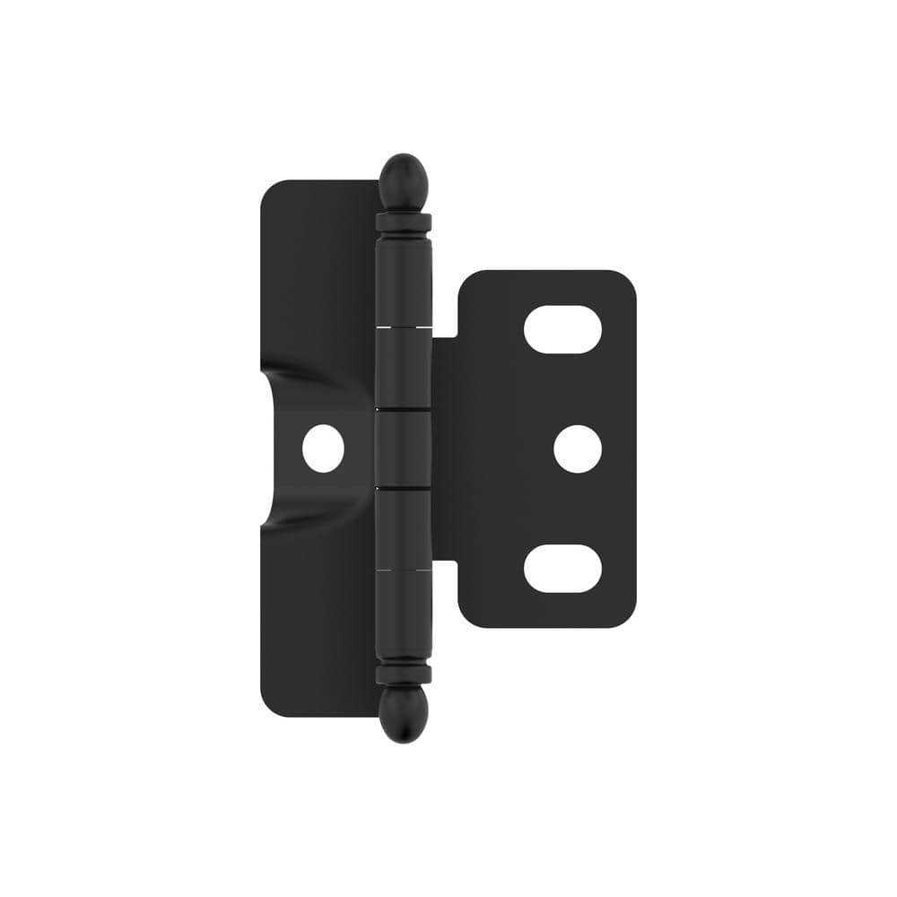Matte Black 3/4 in. (19 mm) Door Thickness Full Inset, Full Wrap Ball Tip C