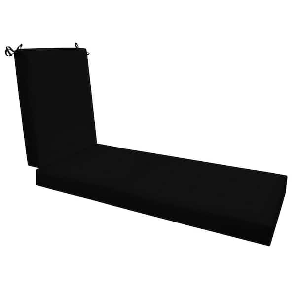 Honeycomb Outdoor Chaise Lounge Chair Cushion Sunbrella Canvas Black
