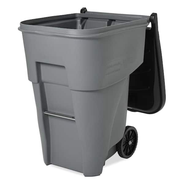 OTTO Mobile Heavy Duty Trash Container, 95 Gallon, Gray : Home & Kitchen 