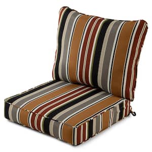 24 in. x 24 in. 2-Piece Deep Seating Outdoor Lounge Chair Cushion Set in Brick Stripe