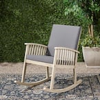 Casa Light Grey Acacia Wood Outdoor Rocking Chair with Dark Grey Cushion